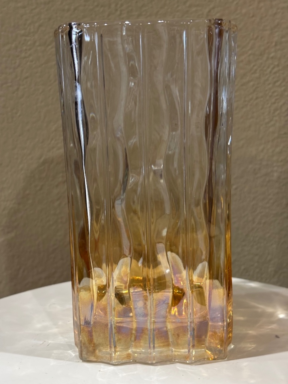 Studio Nova Amber Crystal Vase signed LUAY from Japan